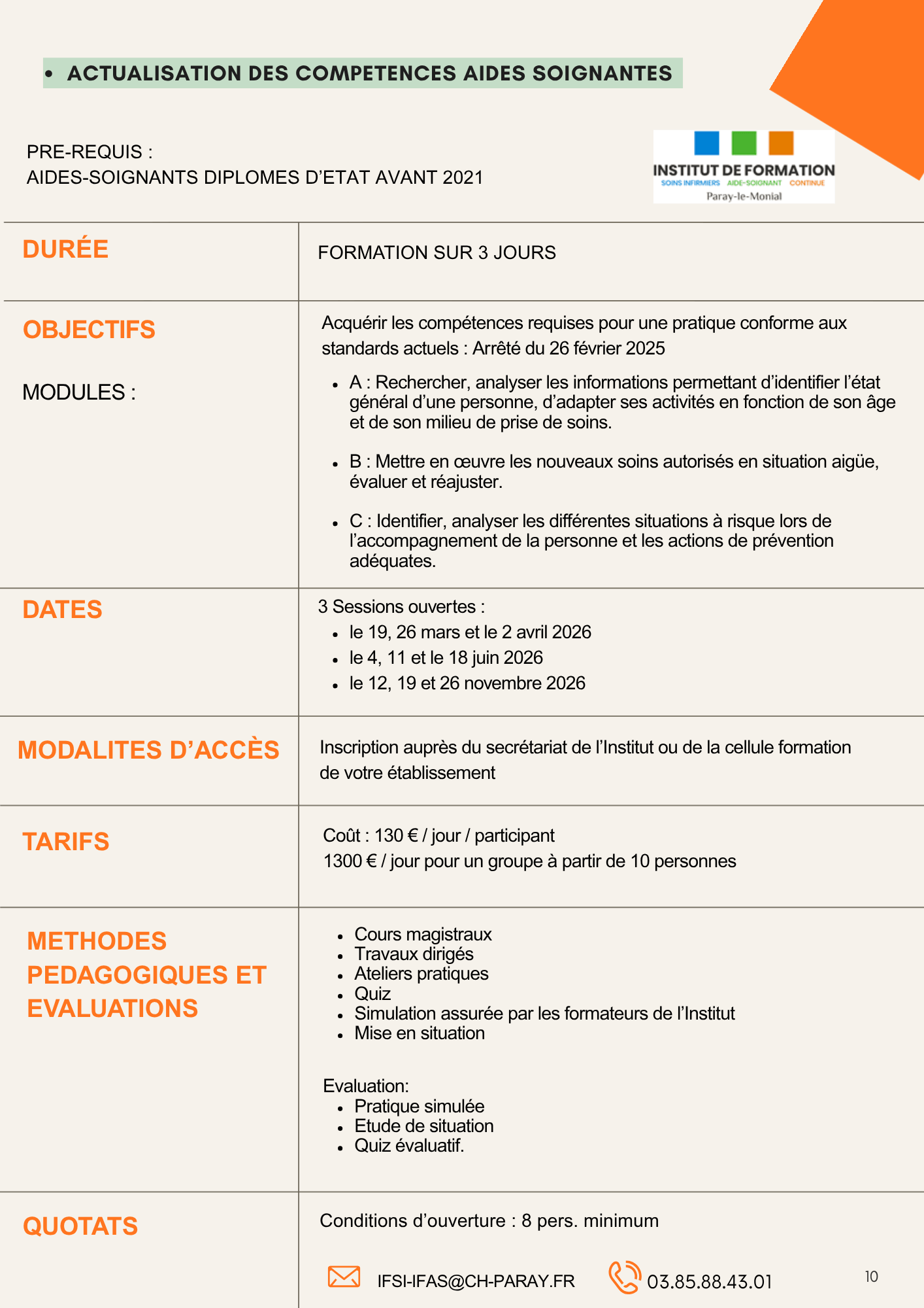 ACTUALISATION COMPETENCES AS
