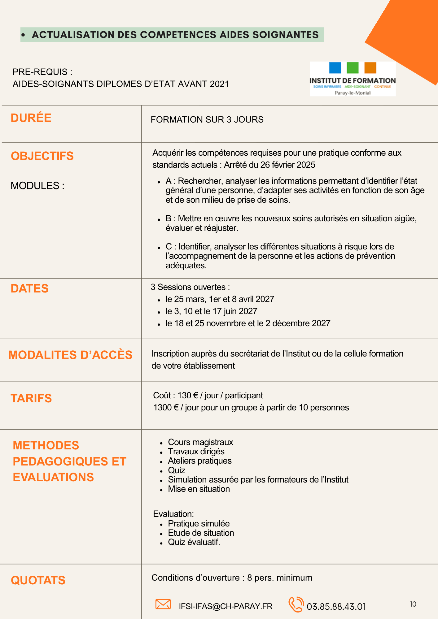 ACTUALISATION COMPETENCES AS